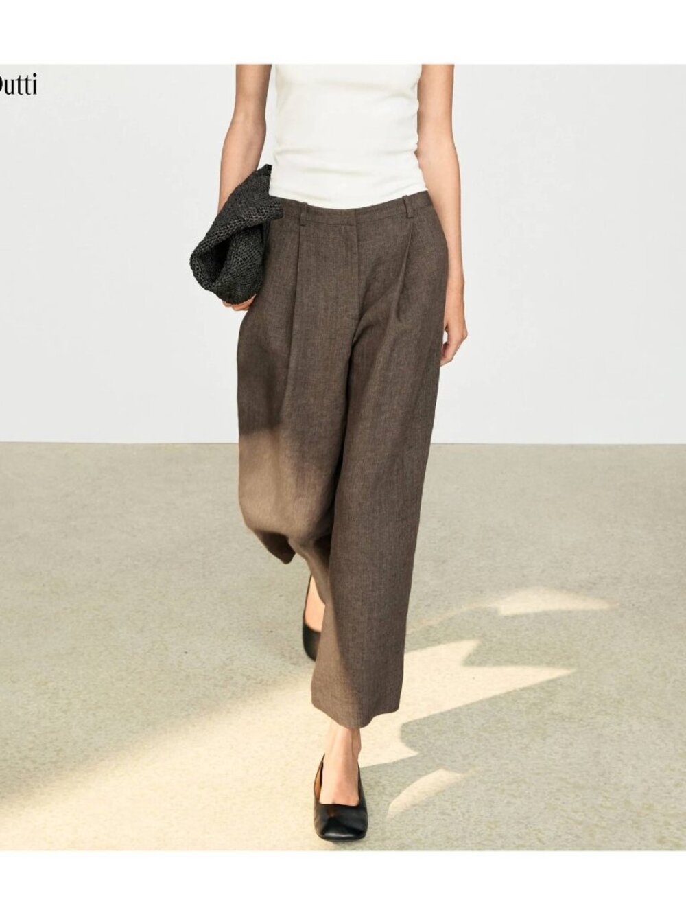 Massimo Dutti Pants Trousers Barrel Linen EU 38 US 6 brown 5059/763 NWT